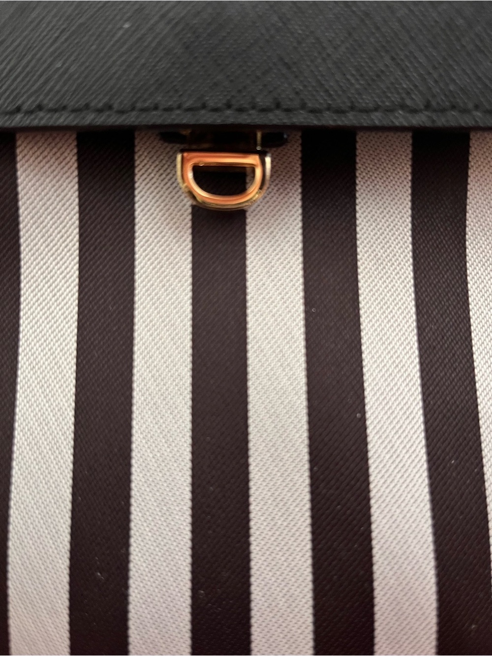 Henri Bendel Miss Bendel Top Handle Satchel Brown/White Striped NWT - Picture 12 of 14